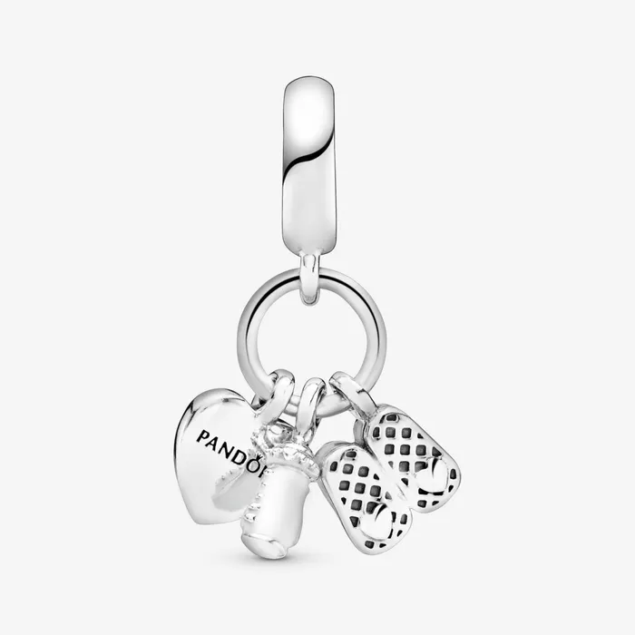 Dangle Charms Women Pandora Baby Bottle and Shoes Dangle Charm