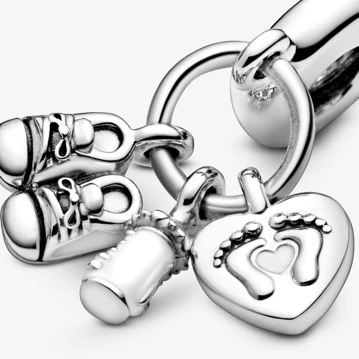 Dangle Charms Women Pandora Baby Bottle and Shoes Dangle Charm