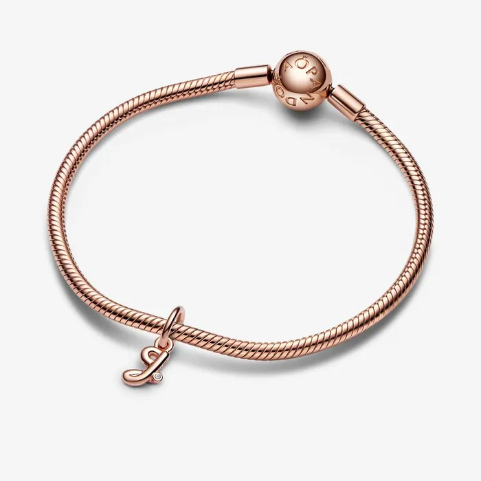 Dangle Charms Women Pandora Letter G Script Alphabet Dangle Charm