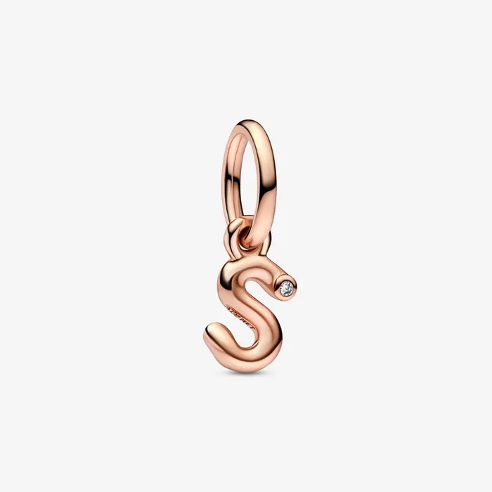 Dangle Charms Women Pandora Letter S Script Alphabet Dangle Charm