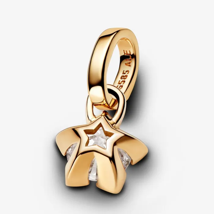 Dangle Charms Women Pandora Online Talisman 14k Gold Labgrown Diamond Star Pendant