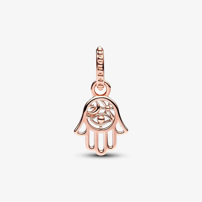 Dangle Charms Women Pandora Protective Hamsa Hand Dangle Charm Rose Gold Plated