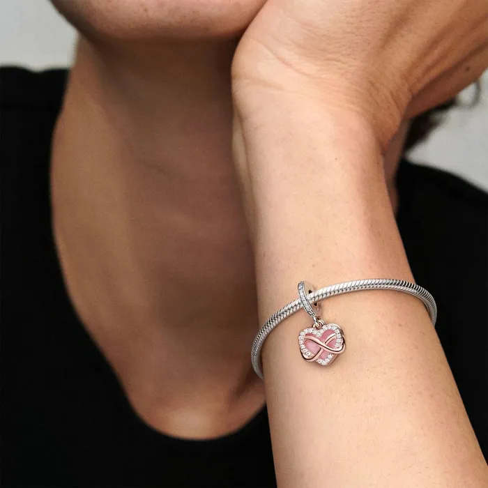 Dangle Charms Women Pandora Sparkling Infinity Heart Dangle Charm