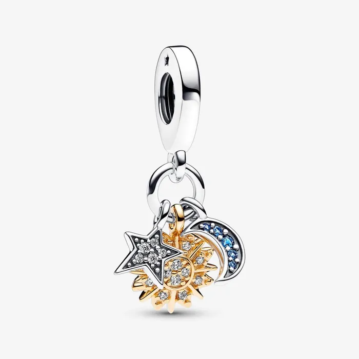 Dangle Charms Women Pandora Twotone Celestial Triple Dangle Charm