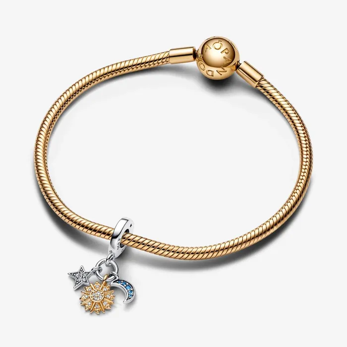 Dangle Charms Women Pandora Twotone Celestial Triple Dangle Charm