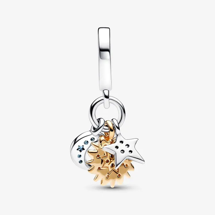 Dangle Charms Women Pandora Twotone Celestial Triple Dangle Charm