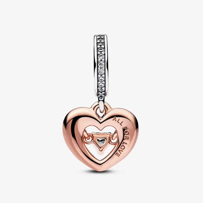 Dangle Charms Women Pandora Twotone Radiant Heart Dangle Charm