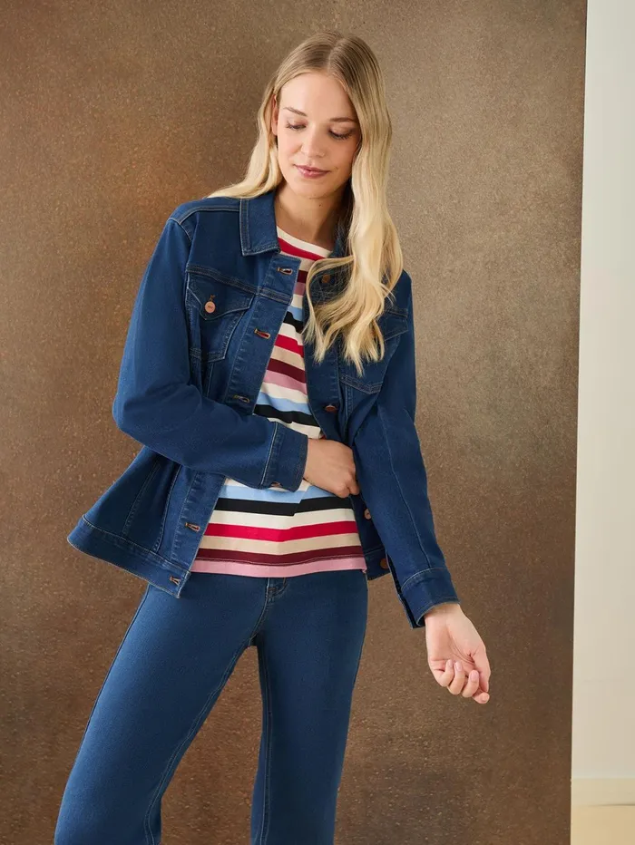 Denim Belted ButtonFront Jacket Phoenix Wash Women Jones New York Outerwear Denim Belted ButtonFront Jacket Phoenix Wash Women Jones New York Outerwear