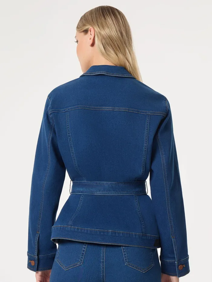 Denim Belted ButtonFront Jacket Phoenix Wash Women Jones New York Outerwear Denim Belted ButtonFront Jacket Phoenix Wash Women Jones New York Outerwear