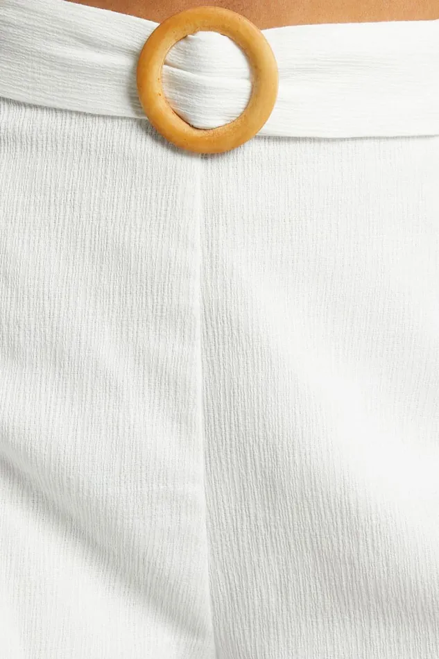 Devera Shorts 8211 Belted High Waist Shorts In Off White Women Showpo Shorts
