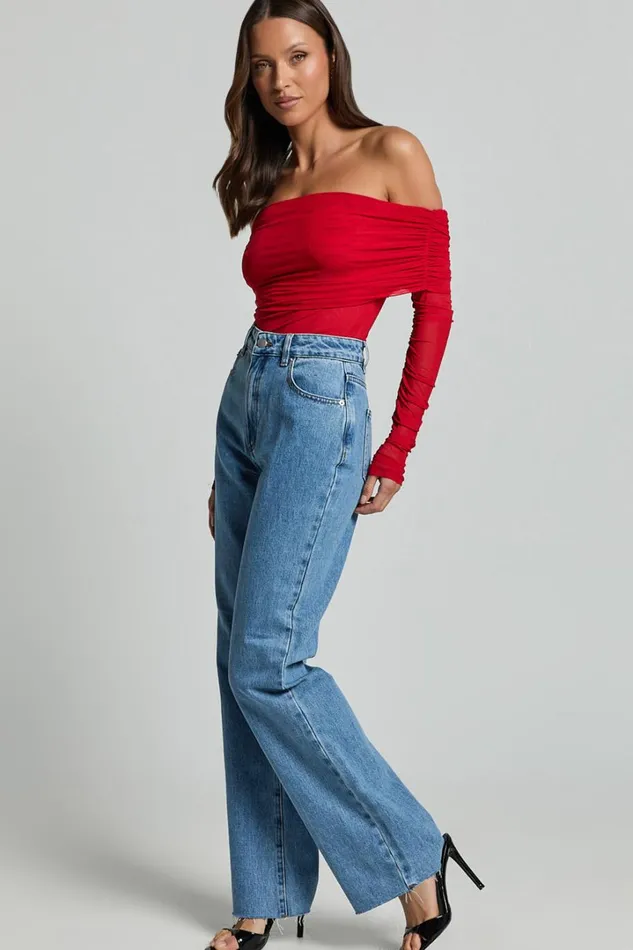 Dexter Jeans 8211 High Waisted Straight Leg Denim Jeans In Blue Women Showpo Conscious