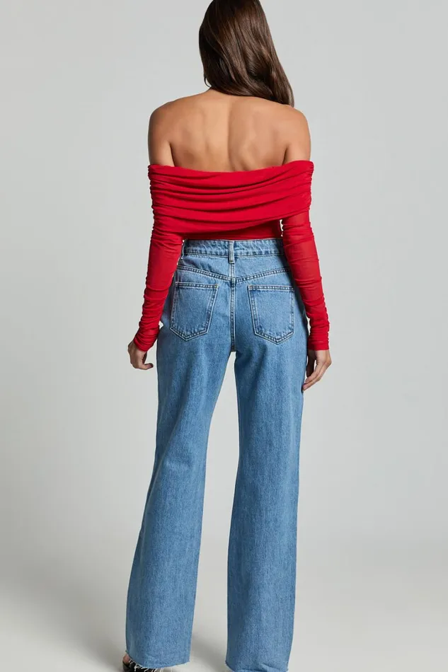 Dexter Jeans 8211 High Waisted Straight Leg Denim Jeans In Blue Women Showpo Conscious