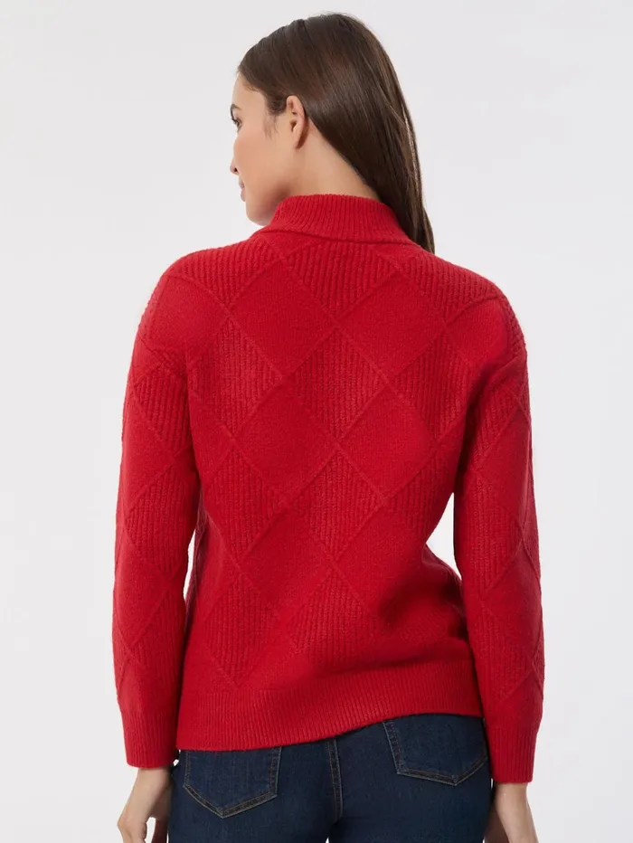 Diamond Stitch Mock Neck Sweater Women Jones New York Sweaters and Cardigans Diamond Stitch Mock Neck Sweater Women Jones New York Sweaters and Cardigans
