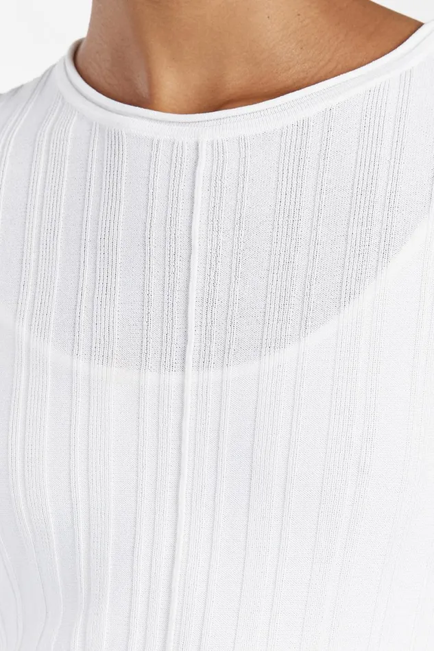 DISSH Long Sleeve Dresses SYLVIA OFF WHITE KNIT MIDI DRESS 8211 Women