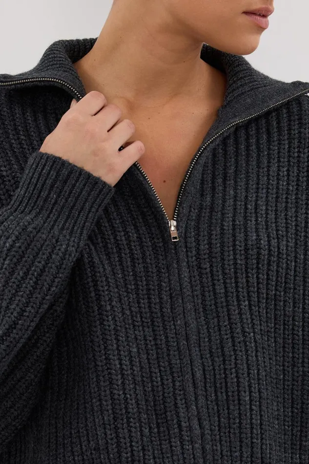 DISSH Long Sleeved ISSY CHARCOAL WOOL BLEND JUMPER 8211 Women
