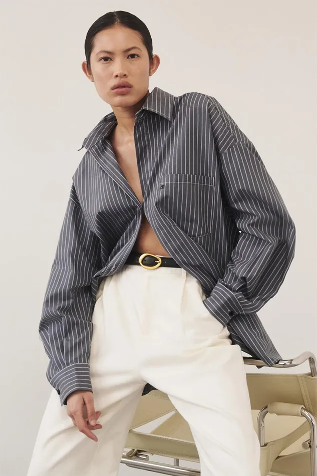 DISSH Long Sleeved MASON SLATE STRIPE SHIRT 8211 Women