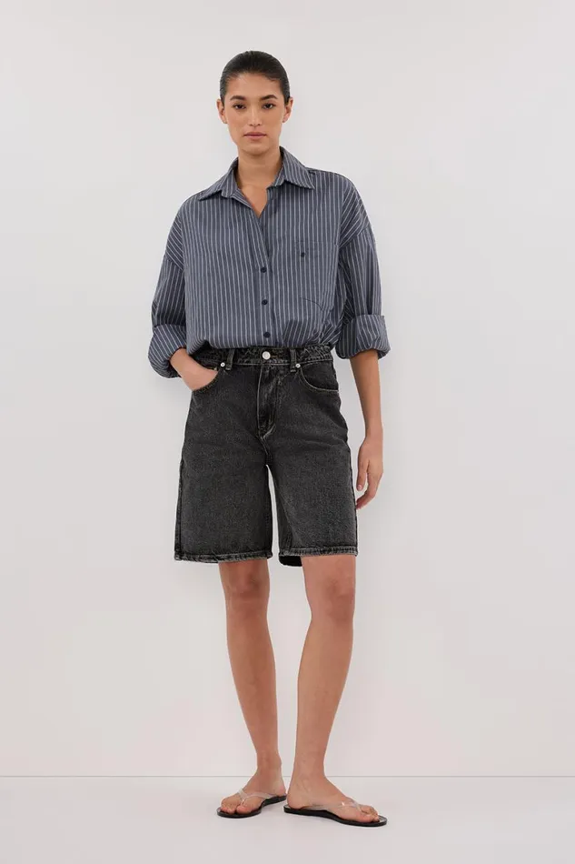 DISSH Long Sleeved MASON SLATE STRIPE SHIRT 8211 Women