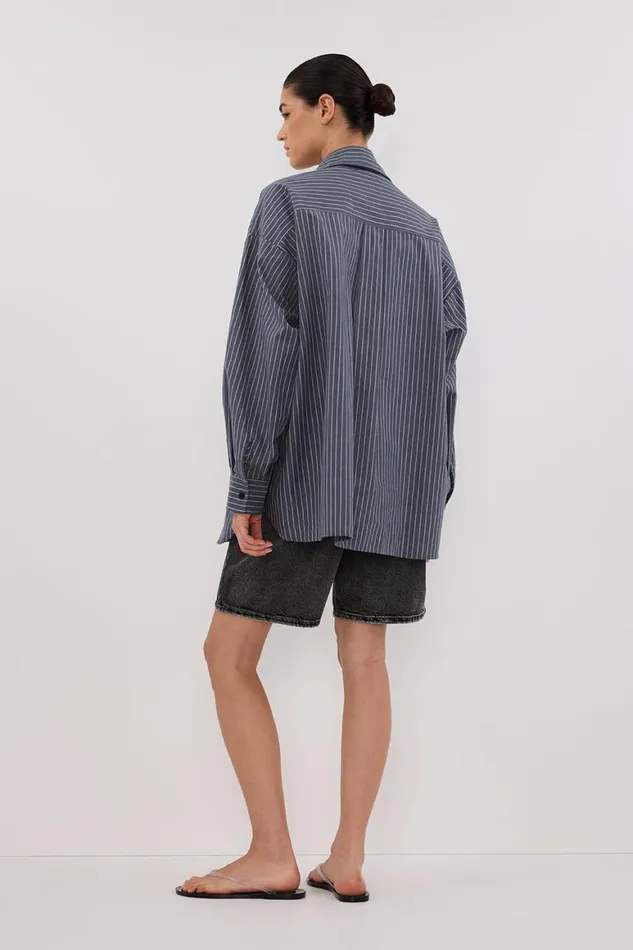DISSH Long Sleeved MASON SLATE STRIPE SHIRT 8211 Women