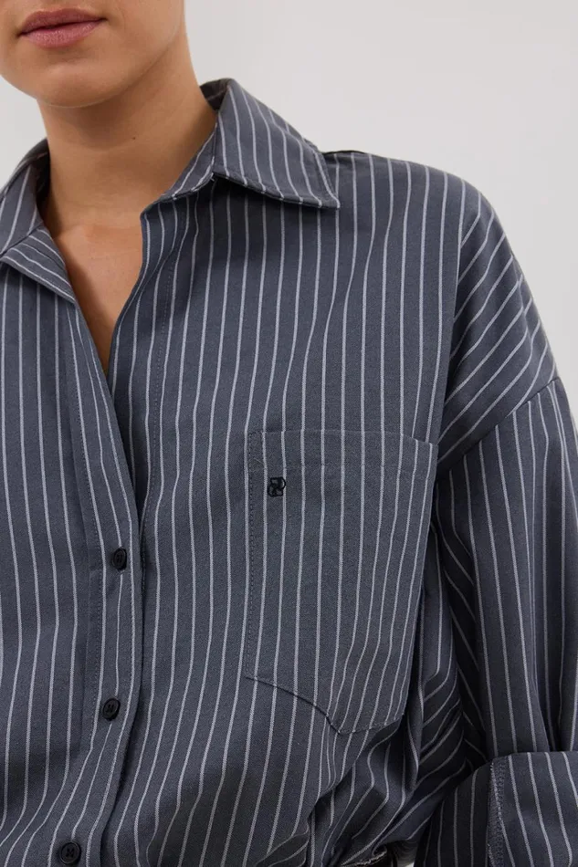 DISSH Long Sleeved MASON SLATE STRIPE SHIRT 8211 Women