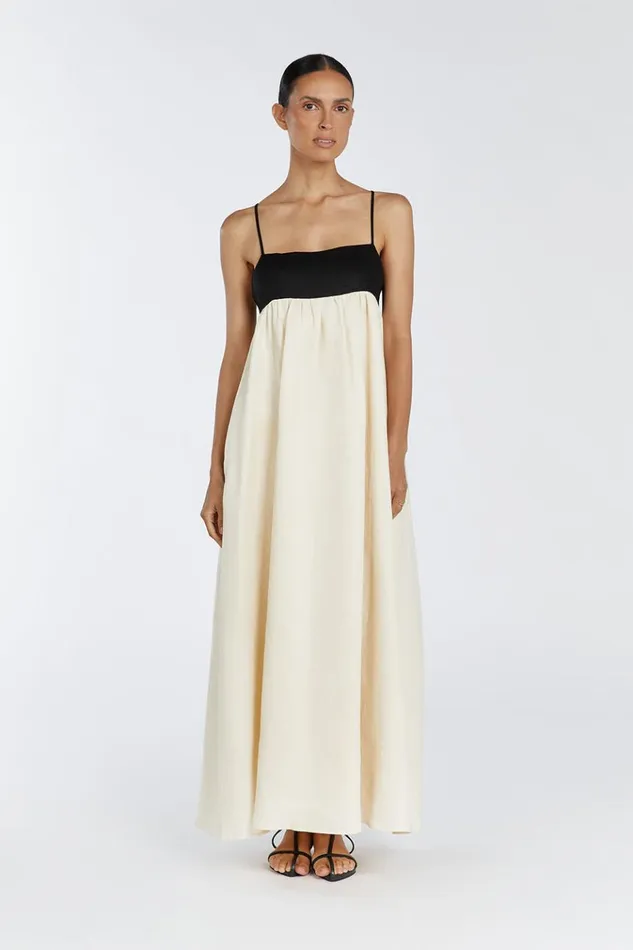 DISSH Maxi Dresses ELENA BUTTERMILK LINEN MAXI DRESS 8211 Women