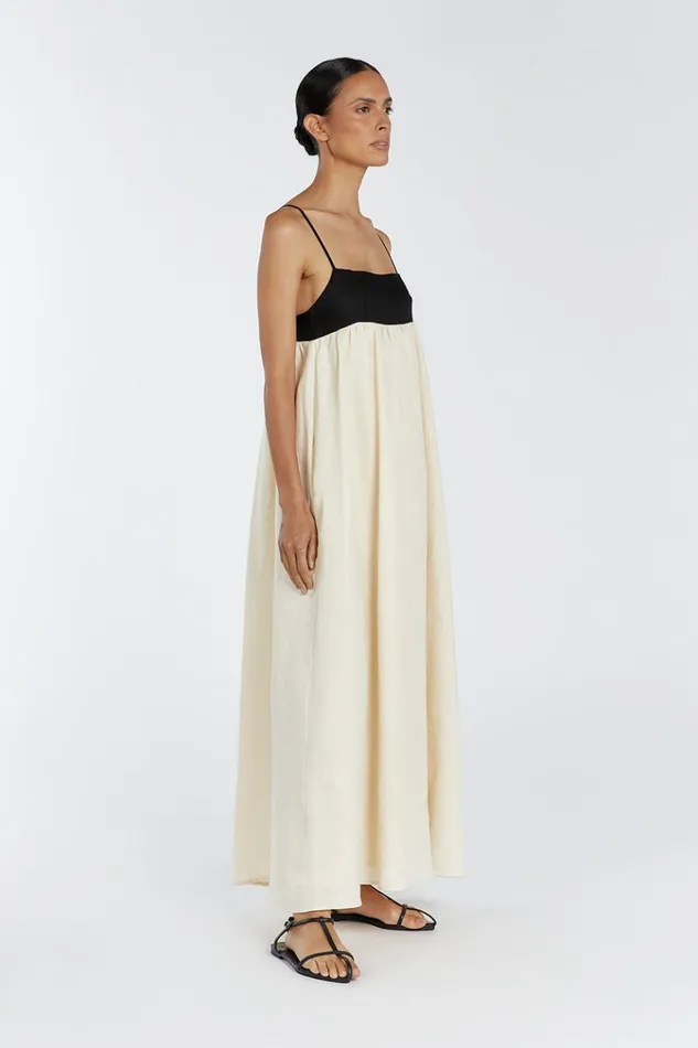 DISSH Maxi Dresses ELENA BUTTERMILK LINEN MAXI DRESS 8211 Women