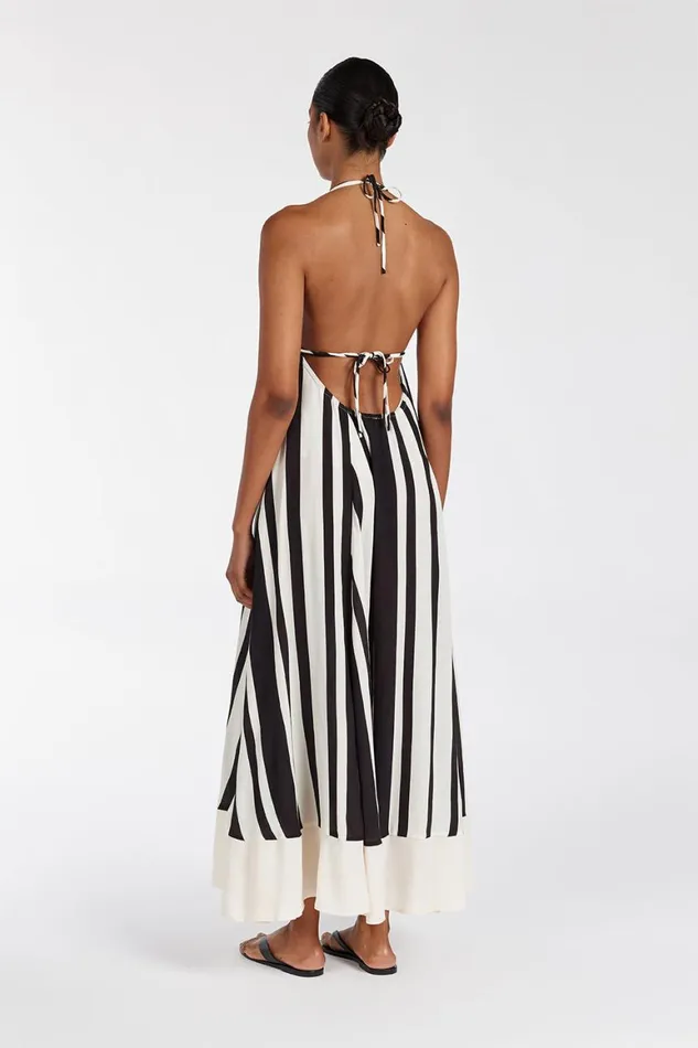 DISSH Midi Dresses BEAU BLACK STRIPE HALTER MIDI DRESS 8211 Women