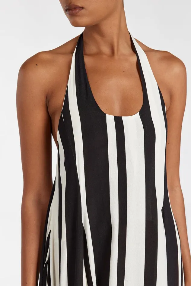 DISSH Midi Dresses BEAU BLACK STRIPE HALTER MIDI DRESS 8211 Women