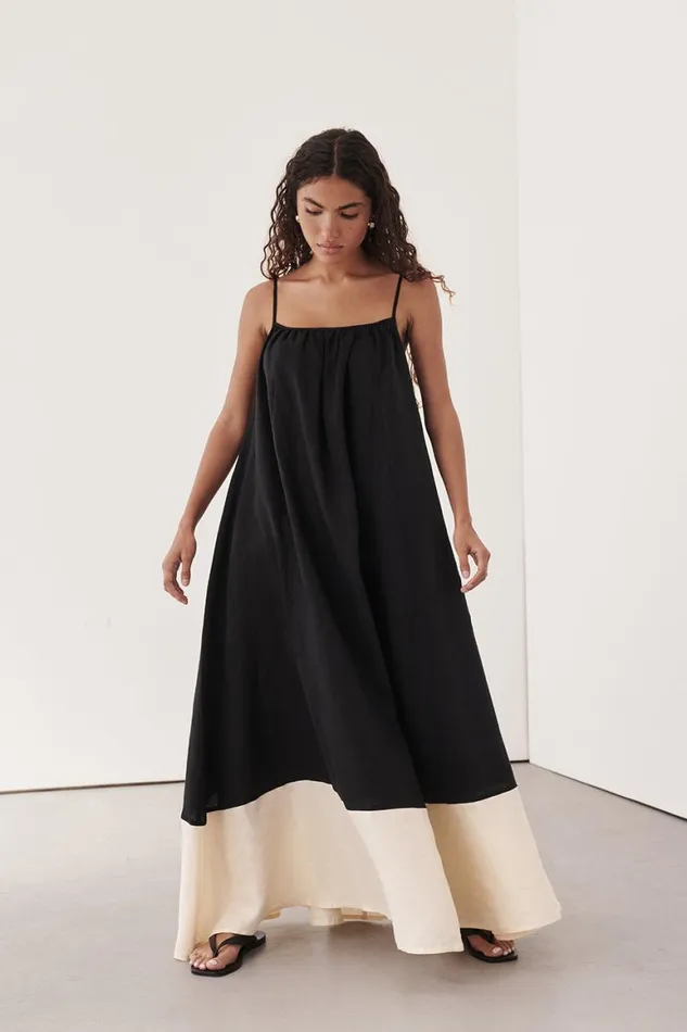 DISSH Midi Dresses KATELYN BLACKCREAM MIDI DRESS 8211 Women