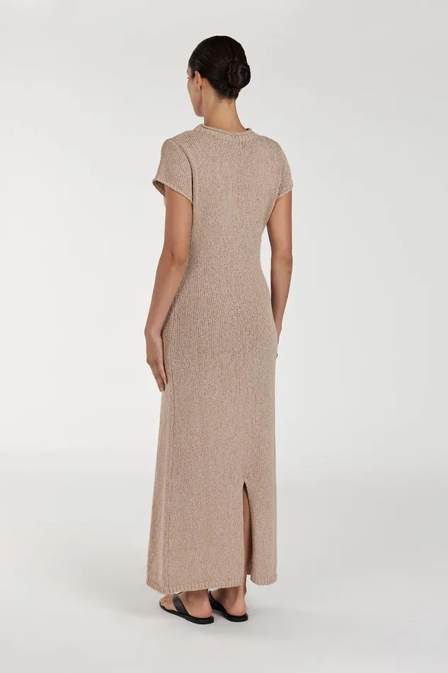 DISSH Midi Dresses LEO TAN KNIT MIDI DRESS 8211 Women