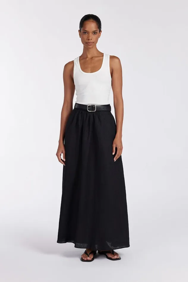 DISSH Midi GEMIMA BLACK LINEN MIDI SKIRT 8211 Women