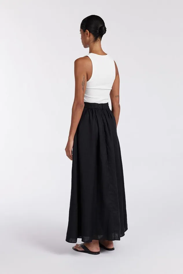DISSH Midi GEMIMA BLACK LINEN MIDI SKIRT 8211 Women