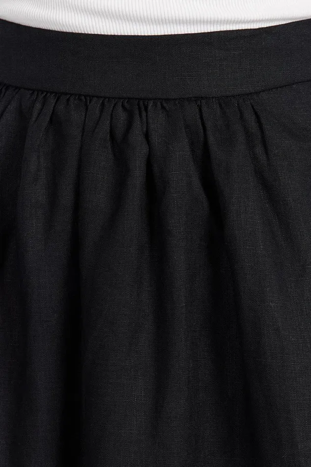 DISSH Midi GEMIMA BLACK LINEN MIDI SKIRT 8211 Women