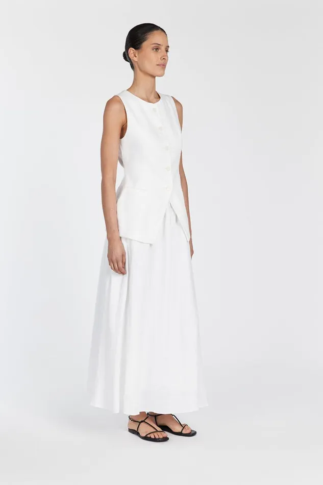 DISSH Midi GEMIMA WHITE LINEN MIDI SKIRT 8211 Women