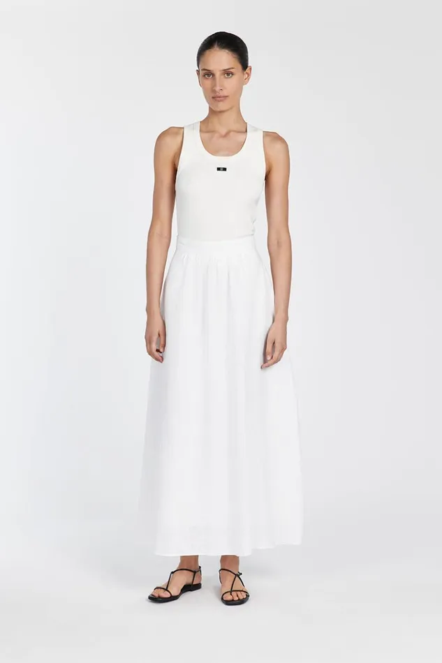 DISSH Midi GEMIMA WHITE LINEN MIDI SKIRT 8211 Women