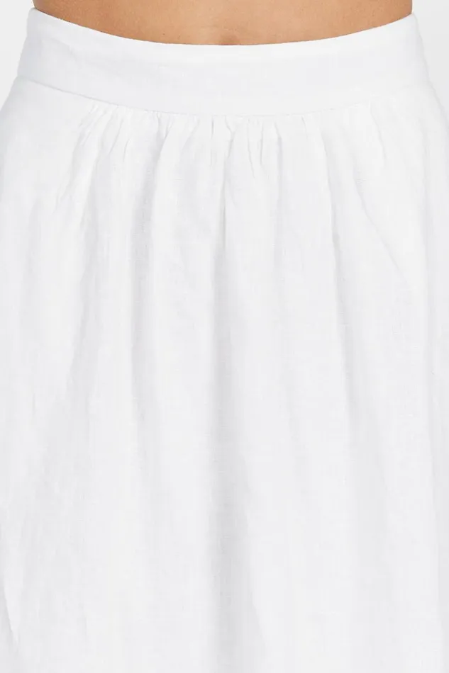 DISSH Midi GEMIMA WHITE LINEN MIDI SKIRT 8211 Women