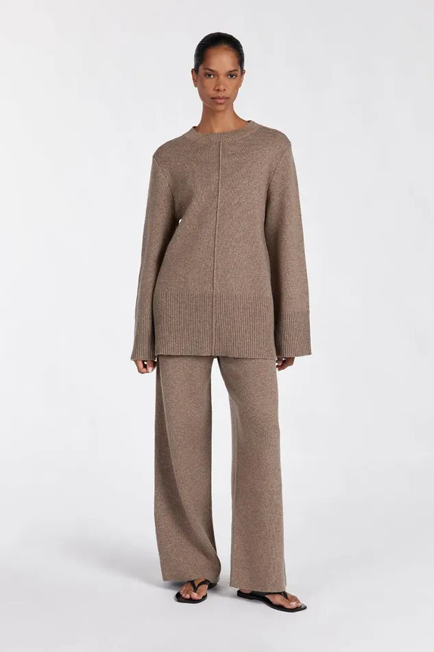 DISSH Pants CLEMENCE CHOC MARLE KNIT PANT 8211 Women
