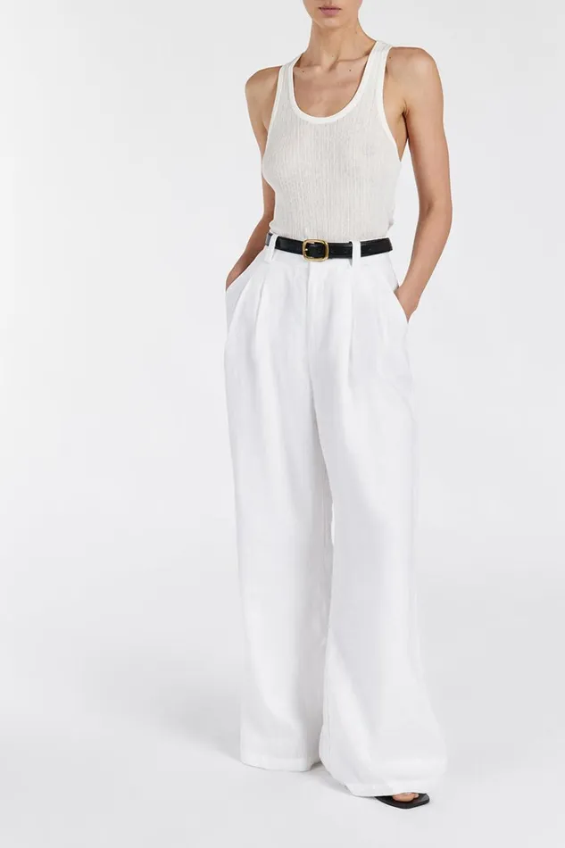 DISSH Pants HOLDEN WHITE LINEN PANT 8211 Women