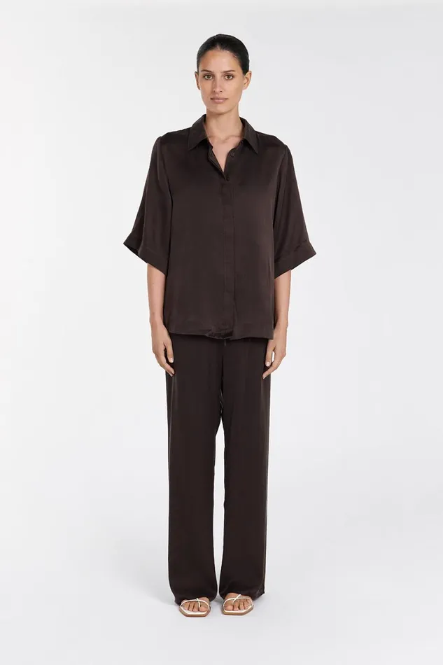DISSH Pants PERCY BITTER CHOC SILK PANT 8211 Women