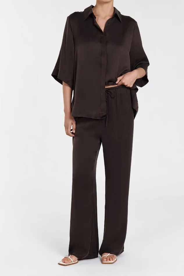 DISSH Pants PERCY BITTER CHOC SILK PANT 8211 Women
