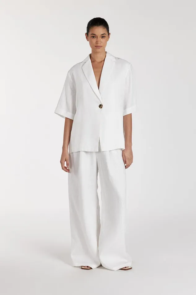 DISSH Shirts NALA WHITE LINEN RESORT SHIRT 8211 Women