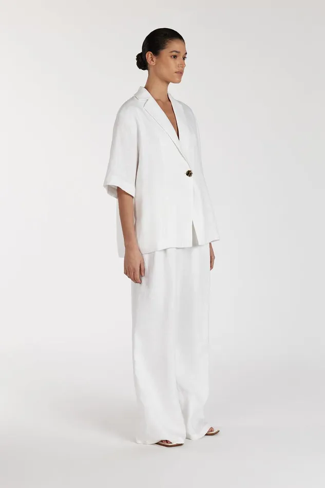 DISSH Shirts NALA WHITE LINEN RESORT SHIRT 8211 Women