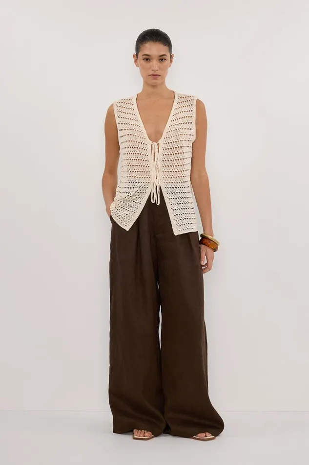 DISSH Vests NOAH NATURAL CROCHET KNIT VEST 8211 Women