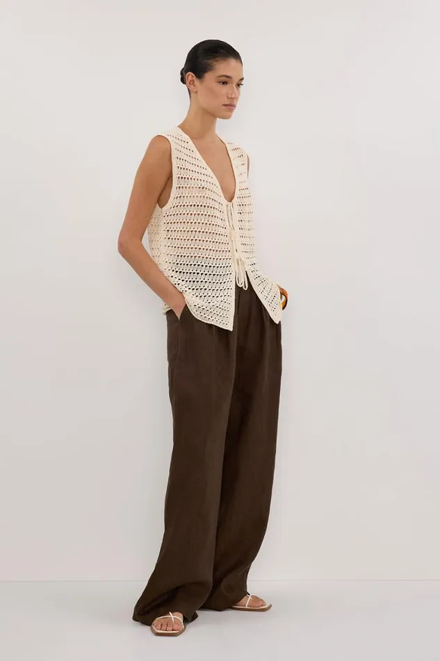 DISSH Vests NOAH NATURAL CROCHET KNIT VEST 8211 Women