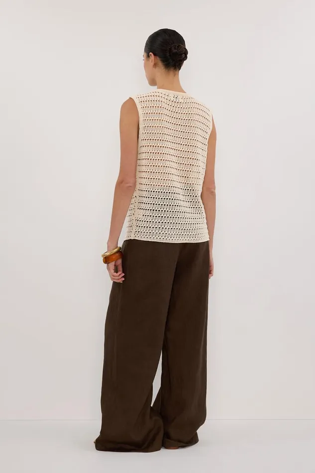 DISSH Vests NOAH NATURAL CROCHET KNIT VEST 8211 Women