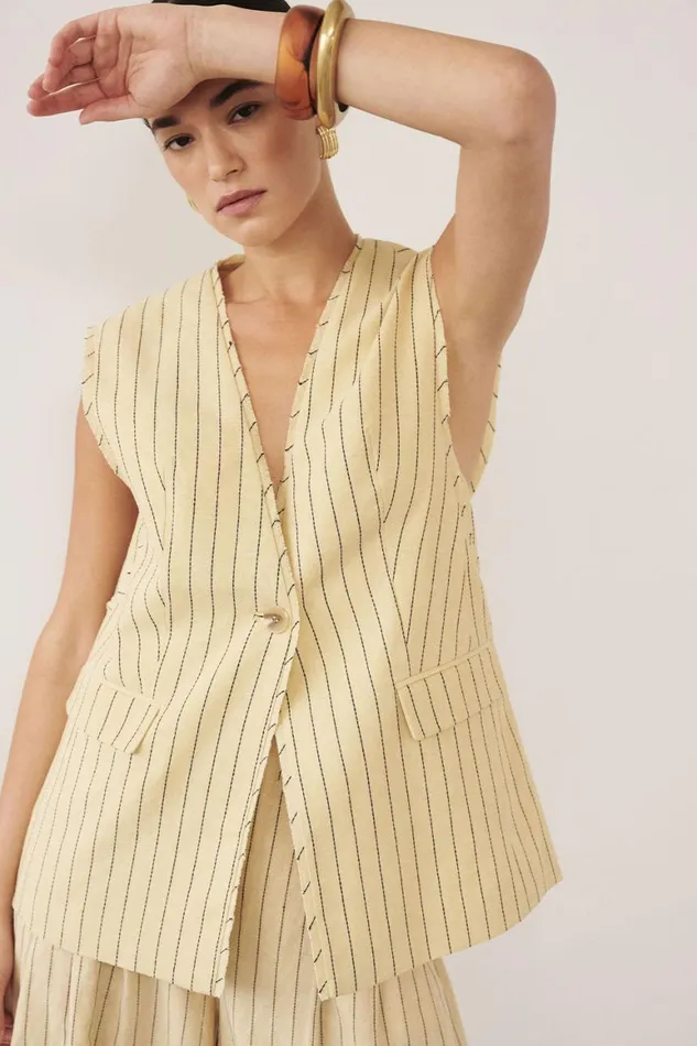 DISSH Vests OLLIE DUNE STRIPE OVERSIZED VEST 8211 Women