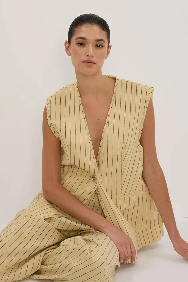 DISSH Vests OLLIE DUNE STRIPE OVERSIZED VEST 8211 Women
