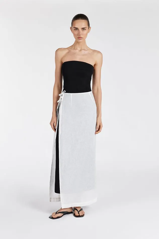 DISSH White LINA WHITE SARONG SHEER SKIRT 8211 Women