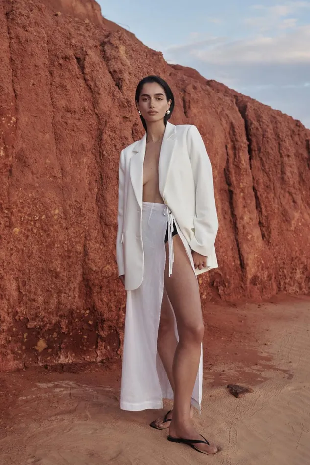 DISSH White LINA WHITE SARONG SHEER SKIRT 8211 Women