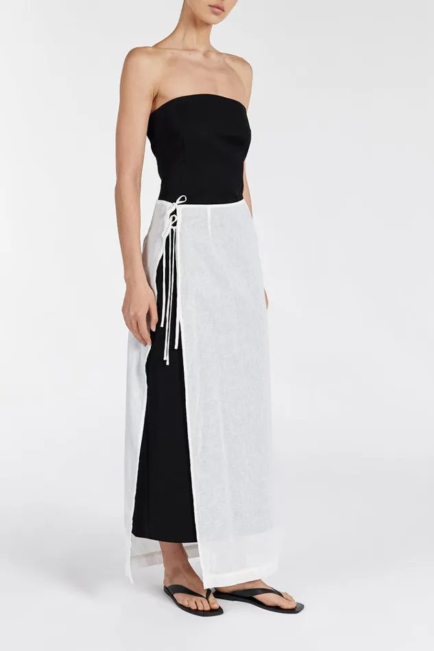 DISSH White LINA WHITE SARONG SHEER SKIRT 8211 Women