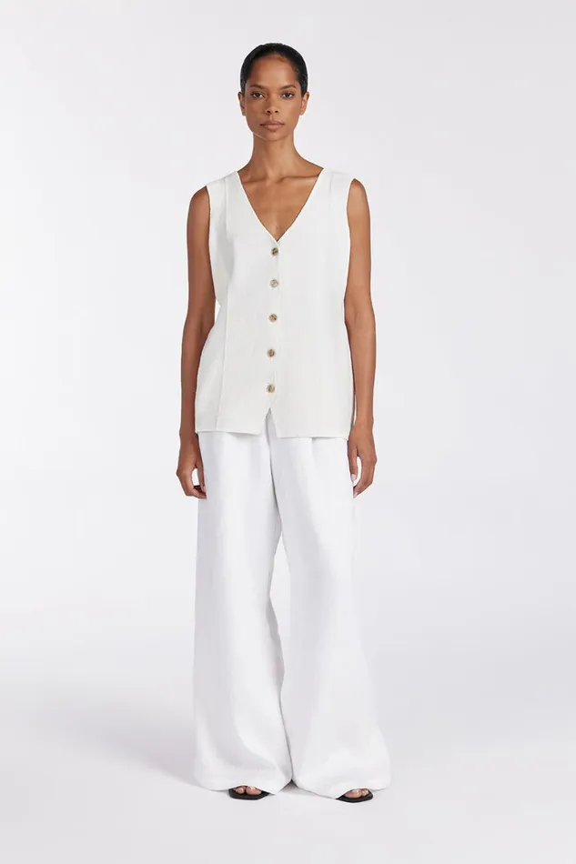 DISSH White Tops LISA OFF WHITE TAILORED KNIT VEST 8211 Women